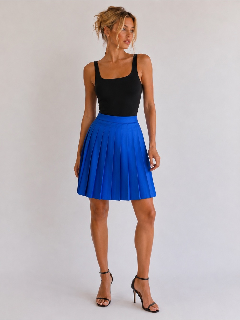 Armani Jeans Electric Blue Pleated Mini Skirt